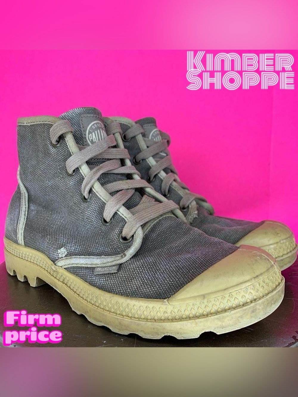 Palladium Pampa Hi Canvas Lug Sole Lace-Up Boots US 6 UK 4 EU 37